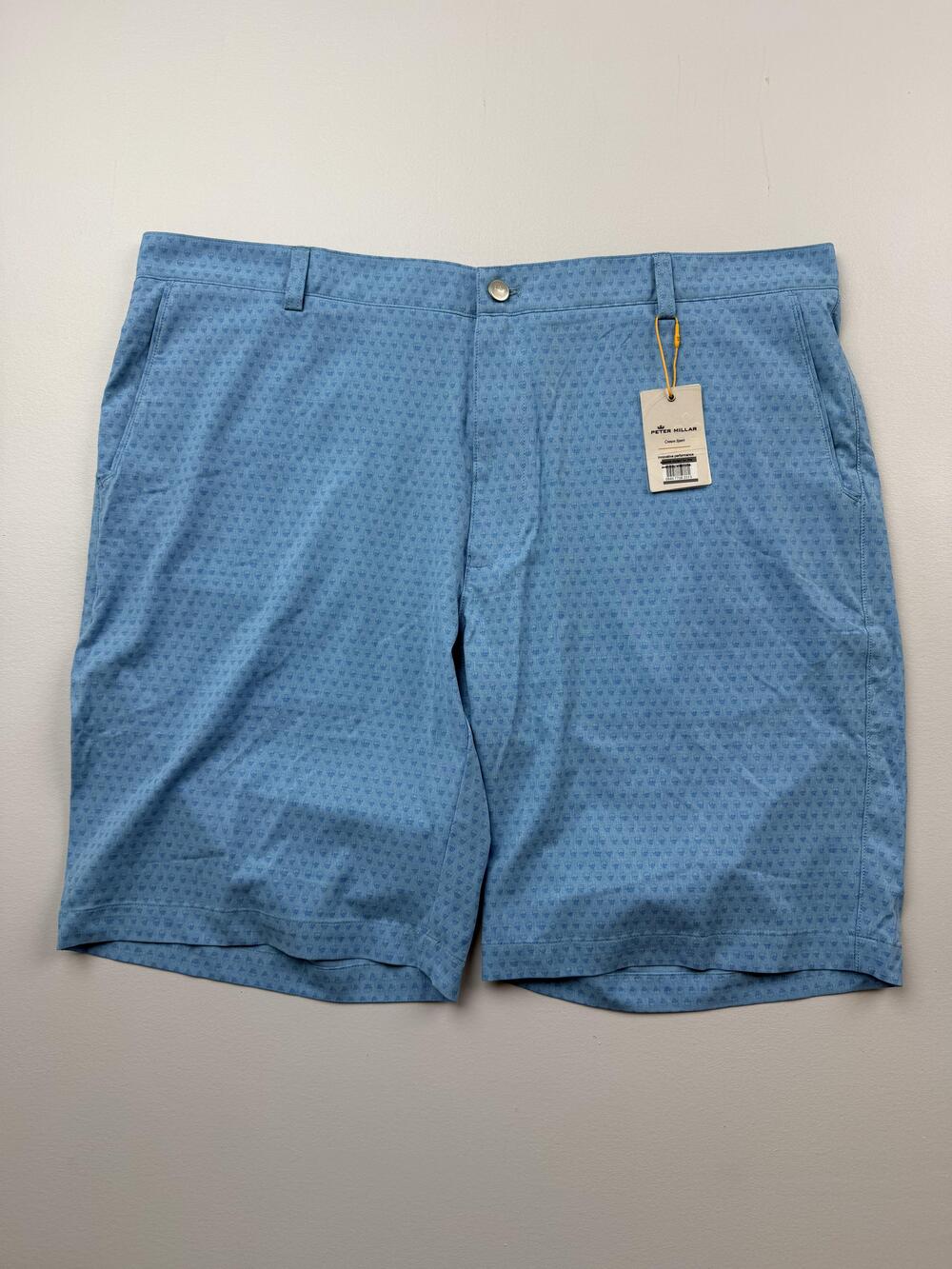 Peter Millar Shorts Mens 40 Blue Skull Print Chino 10 Inseam Golf Casual Summer
